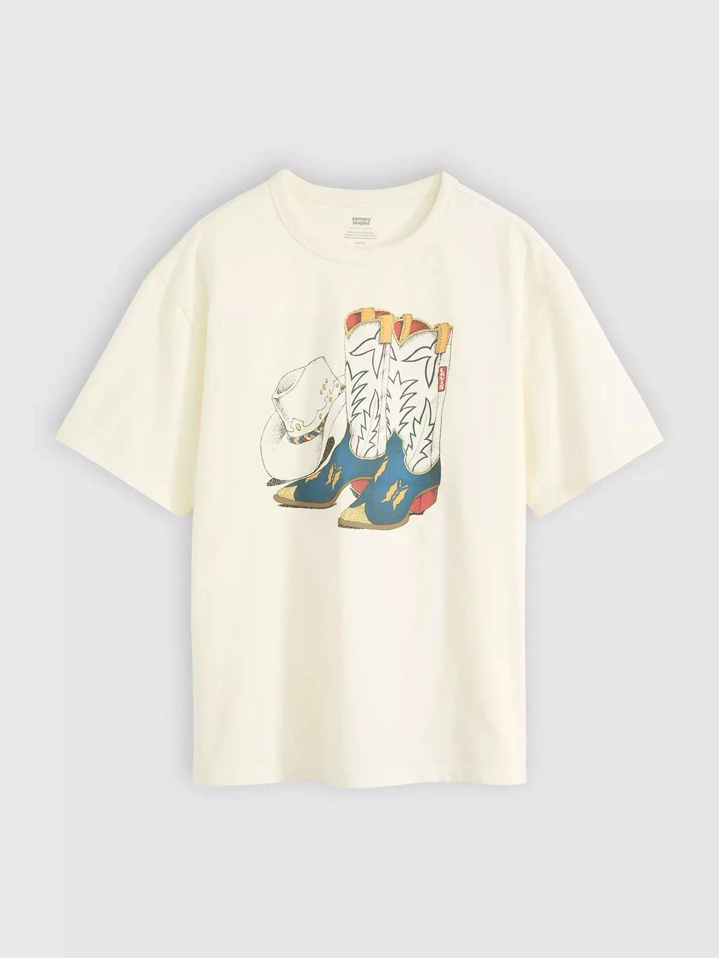 Graphic Tabor Cowboy Boot And Hat Egret T-Shirt(Levis Graphic Tabor Cowboy Boot And Hat Egret T Shirt Women Ho25) 4 Graphic Tabor Cowboy Boot And Hat Egret T-Shirt(Levis Graphic Tabor Cowboy Boot And Hat Egret T Shirt Women Ho25) - Image 4