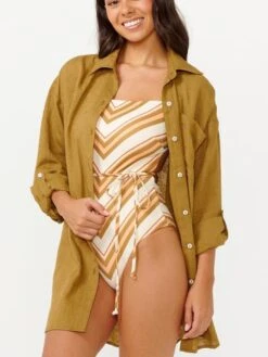 Premium Surf Holiday Long Sleeve Buttondown Shirt(Rip Curl Premium Surf Holiday Long Sleeve Buttondown Shirt Women Sp25)