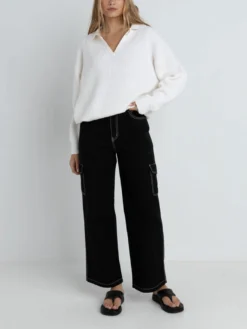 Muse V-Neck Collared Sweater(Rhythm Muse V Neck Collared Sweater Women Su25) -ThinkEmpire Shop 0425W KN04 MUSEV NECKCOLLAREDJUM3