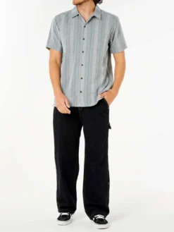 Raw Energy Stripe Short Sleeve Buttondown Shirt(Rip Curl Raw Energy Stripe Short Sleeve Buttondown Shirt Su25) -ThinkEmpire Shop 04YMSH 9755 4 5