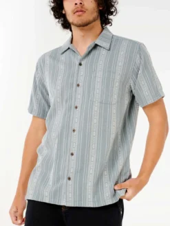 Raw Energy Stripe Short Sleeve Buttondown Shirt(Rip Curl Raw Energy Stripe Short Sleeve Buttondown Shirt Su25) -ThinkEmpire Shop 04YMSH 9755 6 5
