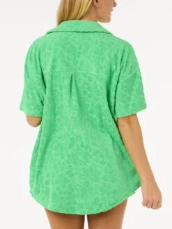 Las Dalias Terry Short Sleeve Buttondown Shirt(Rip Curl Las Dalias Terry Short Sleeve Buttondown Shirt Women Su25) -ThinkEmpire Shop 056WSH 4820 3 1