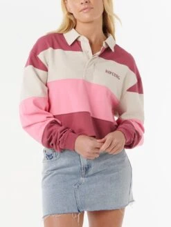 Keepsakes Rugby Long Sleeve Polo(Rip Curl Keepskaes Rugby Long Sleeve Polo Women Fa25)