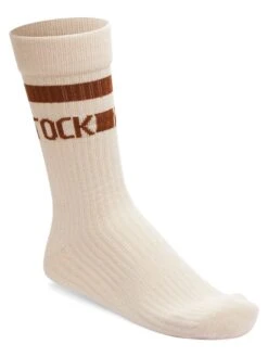 Cotton Stripe Eggshell/Brown Socks(Birkenstock Cotton Stripe Eggshell Brown Socks Co)