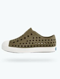 Native Jefferson Utility Green/Shell White Shoes (Kids)(Natove Jefferson Utility Green Shell White Shoes Kids Co)