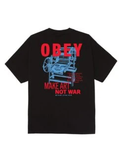 Obey Printing Press Make Art T-Shirt(Obey Printing Press Make Art T Shirt Sp25) -ThinkEmpire Shop 165264061 BLK 1