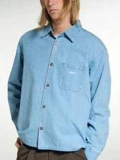 Pablo Denim Long Sleeve Buttondown Shirt(Obey Pablo Denim Long Sleeve Buttondown Shirt Fa25)