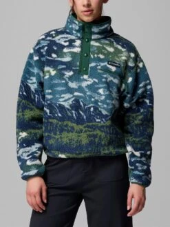 Helvetia II Printed Cropped 1/2 Snap Polar Vest(Columbia Helvetia Ii Printed Cropped 1 2 Snap Polar Vest Women Fa25)