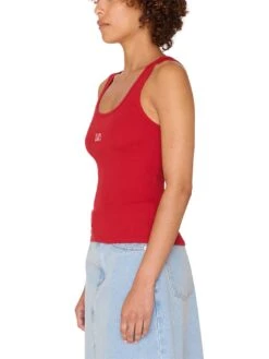 Ribbon Rib Tank Top(Obey Ribbon Rib Tank Top Women Sp25) -ThinkEmpire Shop 234050149 RED 2