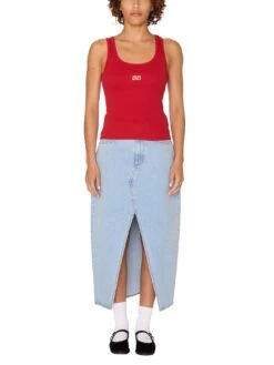 Ribbon Rib Tank Top(Obey Ribbon Rib Tank Top Women Sp25) -ThinkEmpire Shop 234050149 RED 4