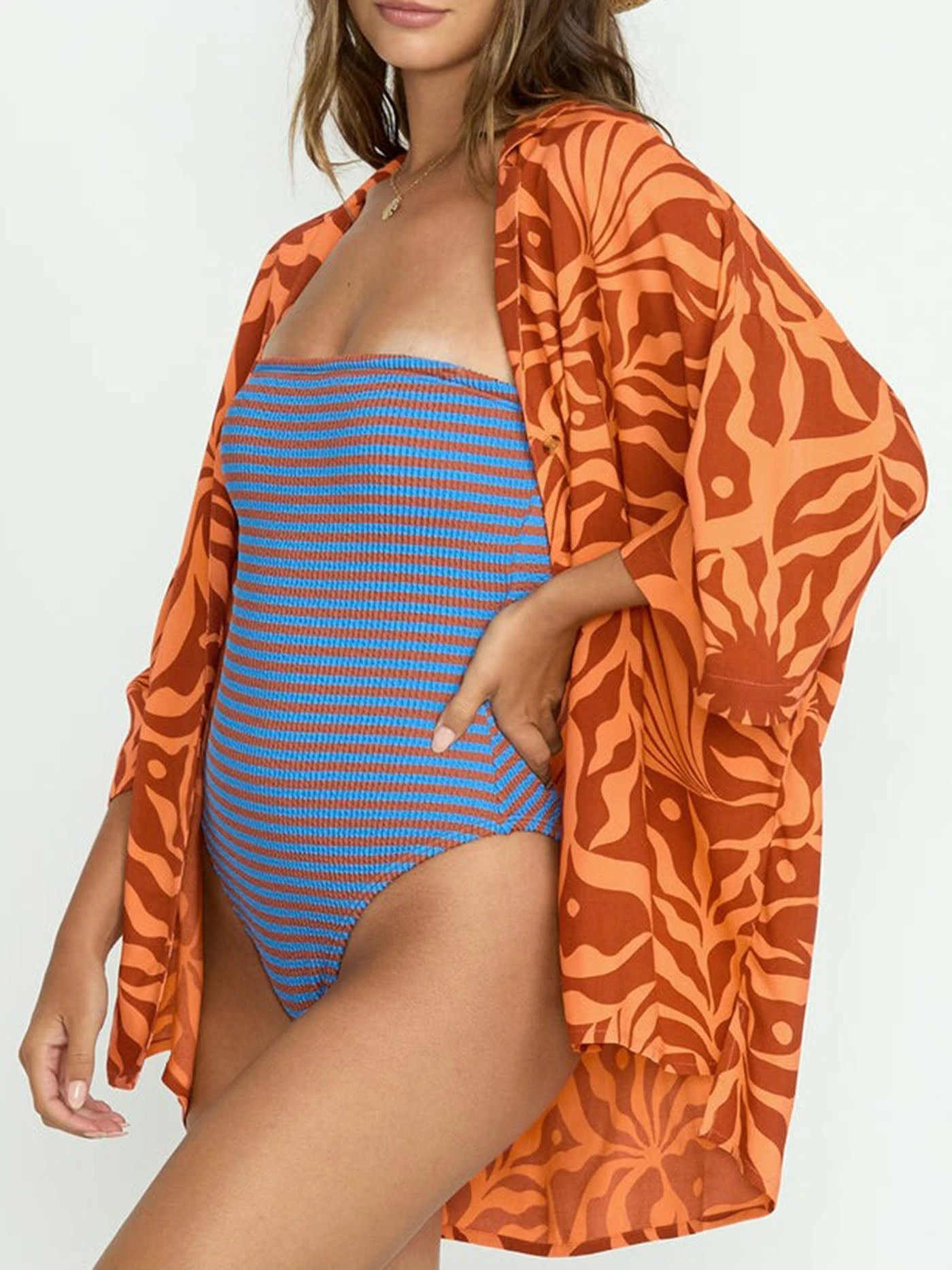 Beach Side Printed Short Sleeve Buttondown Shirt(Billabong Beach Side Printed Short Sleeve Buttondown Shirt Women Su25) 2 Beach Side Printed Short Sleeve Buttondown Shirt(Billabong Beach Side Printed Short Sleeve Buttondown Shirt Women Su25) - Image 2