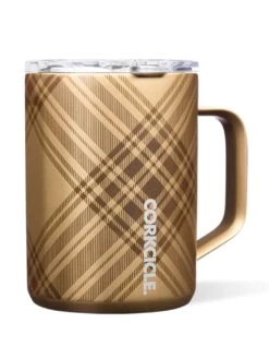 Holiday 16oz Golden Plaid Coffee Mug(Corkcicle 16 Oz Golden Plaid Mug Co)