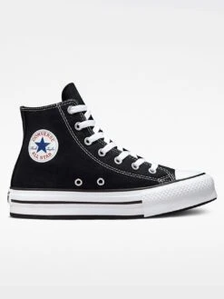 CTAS Platform Hi Black/White/Black Shoes (Kids)(Converse Ctas Platform Hi Black White Black Shoes Kids 202 Co 1)