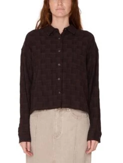 Vivian Plaid Long Sleeve Buttondown Shirt(Obey Vivian Plaid Long Sleeve Buttondown Shirt Women Sp25)