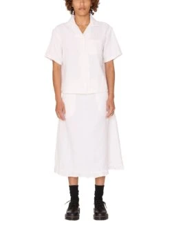 Manor Jacquard Short Sleeve Buttondown Shirt(Obey Manor Short Sleeve Buttondown Shirt Women Sp25) -ThinkEmpire Shop 281210122 WHT 4