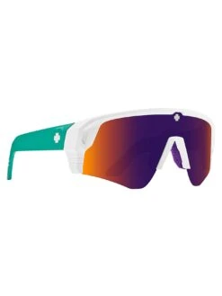 Monolith Speed Matte White Teal/Gray Green Dark Purple Mirror Sunglasses(Spy Monolith Speed Sunglasses Matte White Teal Gray Green Dark Purple Mirror)