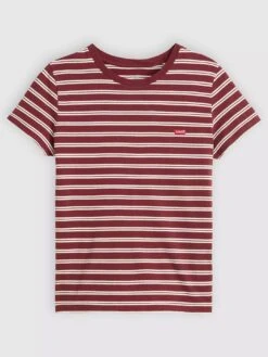 The Perfect Trudy Stripe Chocolate Truffle Cotton T-Shirt(Levis The Perfect Trudy Stripe Chocolate Truffle Cotton T Shirt Women Fa25) -ThinkEmpire Shop 391850377 front pdp ld
