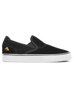 Wino G6 Slip-On Black/White/Gold Shoes (Kids)(Emerica Wino G6 Slip On Black White Gold Shoes Kids Co)
