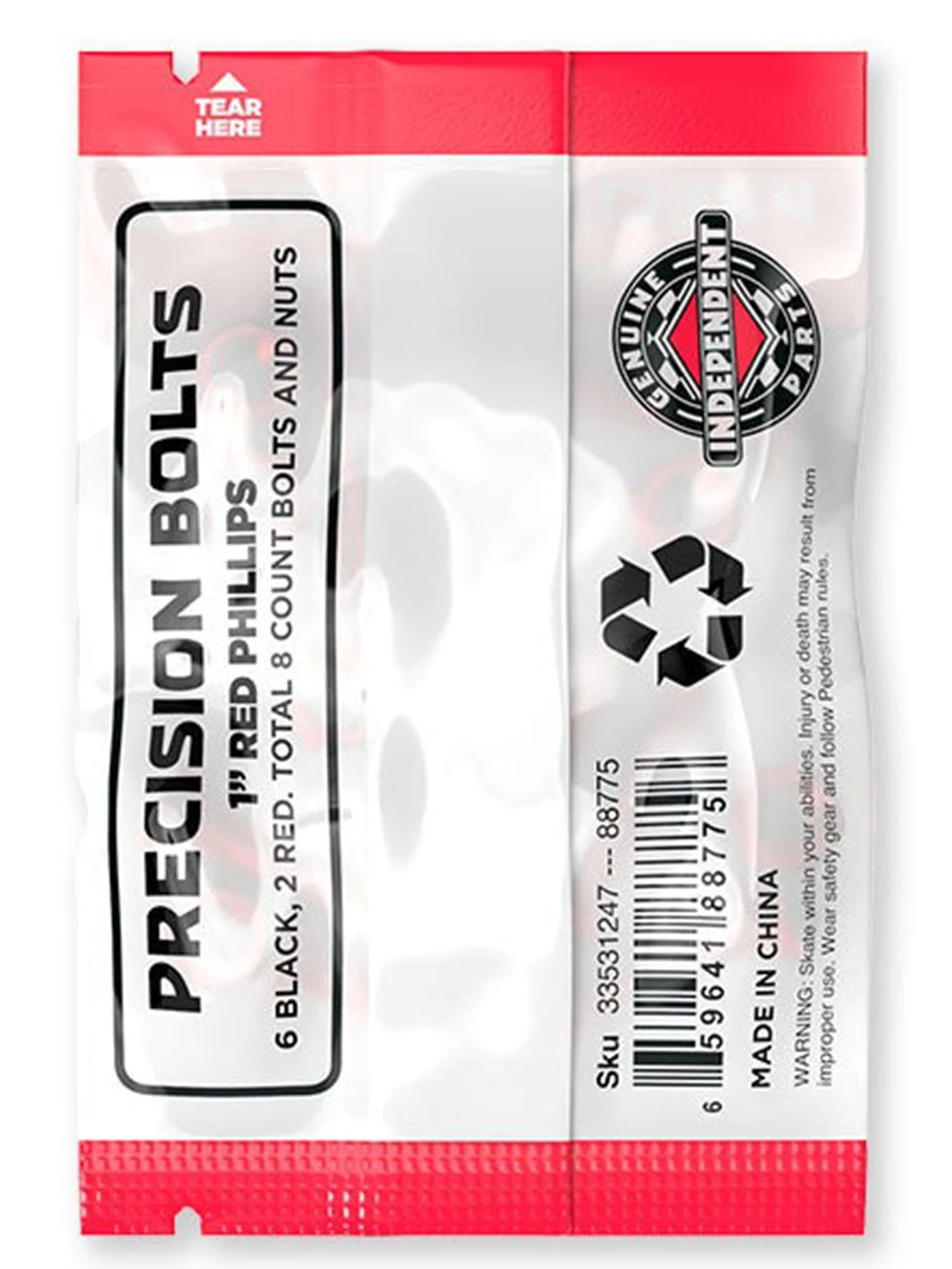 INDEPENDENT Precision Phillipps 1'' Black/Red Bolts(Independant Precision Phillipps 1 Black Red Bolts C O) 2 INDEPENDENT Precision Phillipps 1'' Black/Red Bolts(Independant Precision Phillipps 1 Black Red Bolts C O) - Image 2