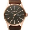 Sentry Leather Rose Gold/Gunmetal/Brown Watch(Nixon Sentry Leather Rose Gold Gunmetal Brown Watch 2024)