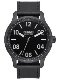Patrol Leather Black/Silver/Black Watch(Nixon Patrol Leather Black Silver Black Watch 2024)
