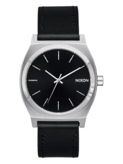 Time Teller Leather Silver/Black Watch(Nixon Time Teller Leather Watch 625)