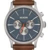 Sentry Chrono Leather LT Gunmetal/Basalt/Sienna Watch(Nixon Sentry Chrono Leather Lt Gunmetal Basalt Sienna Watch 2025)