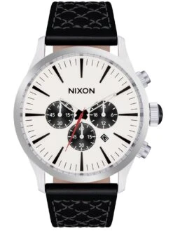 Sentry Chrono Leather Chrome/Cloud Sunray/Black Watch(Nixon Sentry Chrono Leather Chrome Cloud Sunray Black Watch 2024)