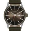 Sentry Nylon Silver/Light Brown/Asphalt Watch(Nixon Sentry Nylon Watch Silver Light Brown Asphalt)