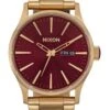 Sentry Stainless Steel Oxblood Sunray/Gold Watch(Nixon Sentry Stainless Steel Oxblood Sunray Gold Watch 2025)