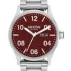 The Sentry SS Silver/Cranberry Watch(Nixon The Sentry Ss Silver Cranberry Watch)