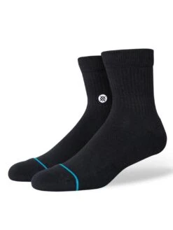 Icon Quarter Black 3 Pack Socks(Stance Icon Quarter Black 3 Pack Socks Co)