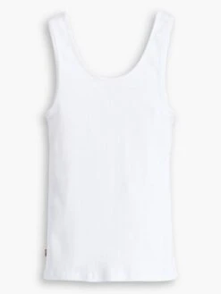 Essential Rib White Tank Top(Levis Essential Rib White Tank Top Women Sp25) -ThinkEmpire Shop A59060001 back gstk