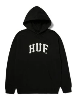 Arch Hoodie(Huf Arch Hoodie Fa25) -ThinkEmpire Shop ARCH P O HOODIE BLACK PF00759 BL