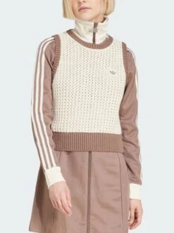 Knitted Vest Wonder White Tank Top(Adidas Knitted Vest Wonder White Tank Top Women Sp25)