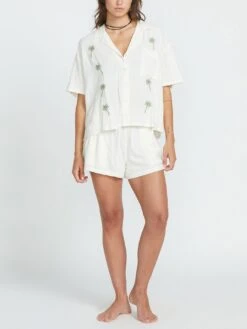 Sun Stunner Short Sleeve Buttondown Shirt(Volcom Sun Stunner Short Sleeve Buttondown Shirt Women Sp25) -ThinkEmpire Shop B0412500 BNE OM 2