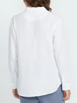 Lil Long Sleeve Buttondown Shirt(Volcom Lil Long Sleeve Buttondown Shirt Women Sp25) -ThinkEmpire Shop B0512500 WHT OM B