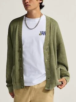 Bayview Acid Wash Cardigan Sweater(Vans Bayview Acid Wash Cardigan Sweater Fa25)