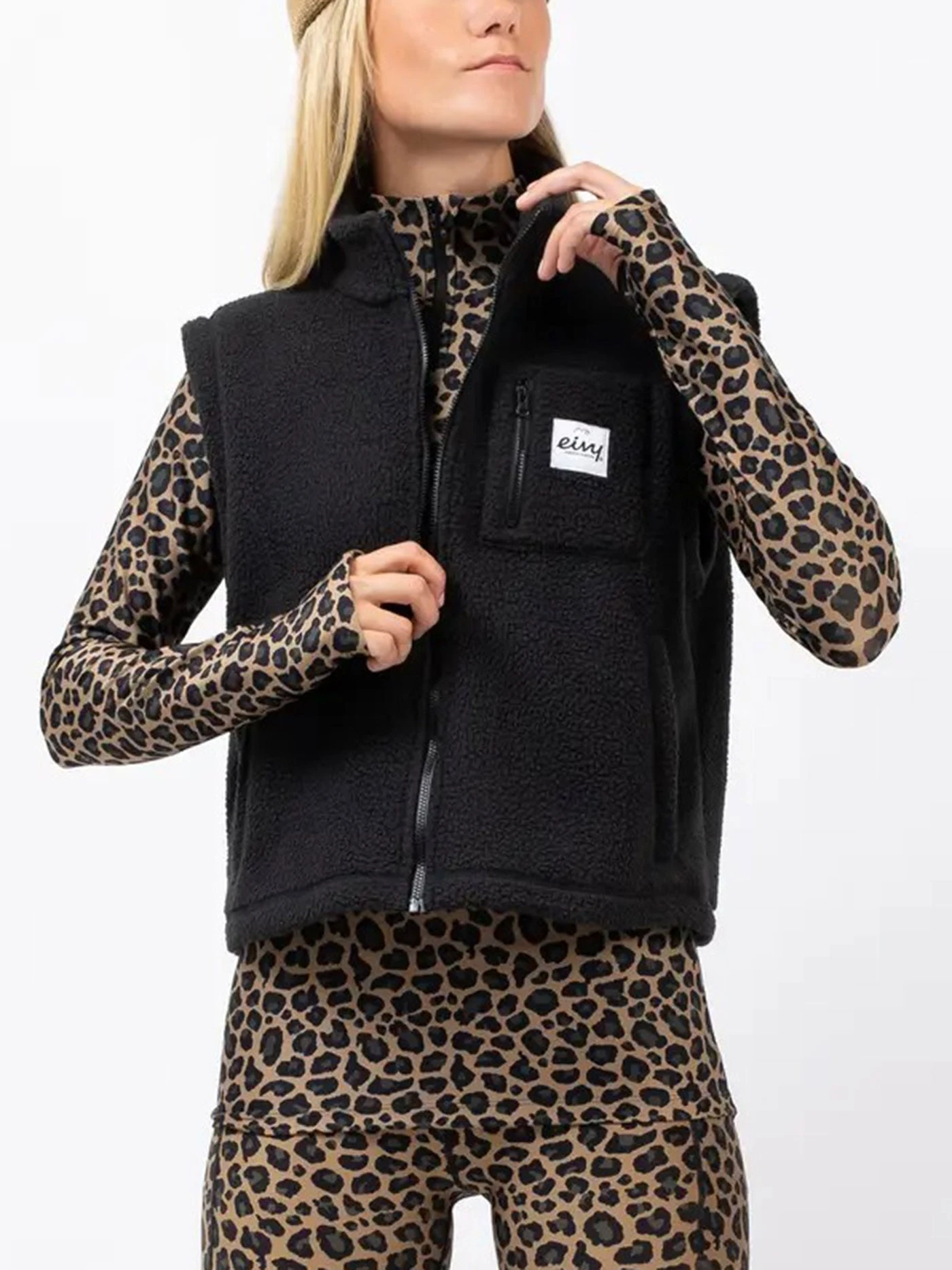 Boxy Sherpa Black Vest(Eivy0boxy Sherpa Black Vest Women Wt25) 2 Boxy Sherpa Black Vest(Eivy0boxy Sherpa Black Vest Women Wt25) - Image 2