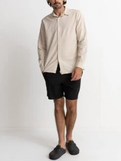 Classic Linen Long Sleeve Buttondown Shirt(Rhythm Clasic Linen Long Sleeve Buttondown Shirt Sp25) -ThinkEmpire Shop CL21M WT01 CLASSIC LINEN LS SHIR4