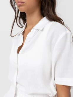 Classic Lounge Short Sleeve Buttondown Shirt(Rhythm Classic Lounge Short Sleeve Buttondown Shirt Women Sp25) -ThinkEmpire Shop CLA24W FT02 CLASSIC LOUNGE SHIRT