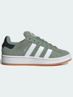 Campus 00S Silver Green/White/Gum Shoes (Kids)(Adidas Campus 00s Silver Green White Gum Shoes Kids Sp25)