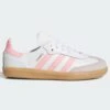 Samba OG White/Semi Pink Spark/Gum3 Shoes (Little Kids)(Adidas Samba Og White Semi Pink Spark Gum3 Shoes Little Kids Sp25)