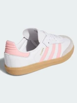 Samba OG White/Semi Pink Spark/Gum3 Shoes (Little Kids)(Adidas Samba Og White Semi Pink Spark Gum3 Shoes Little Kids Sp25) -ThinkEmpire Shop Chaussure Samba OG Enfants blanc4