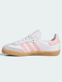Samba OG White/Semi Pink Spark/Gum3 Shoes (Little Kids)(Adidas Samba Og White Semi Pink Spark Gum3 Shoes Little Kids Sp25) -ThinkEmpire Shop Chaussure Samba OG Enfants blanc5