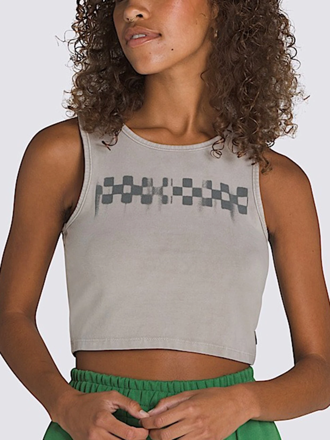 Check Wash Fitted Crop Tank Top(Vans Check Wash Fitted Crop Tank Top Sp25) 1 Check Wash Fitted Crop Tank Top(Vans Check Wash Fitted Crop Tank Top Sp25)