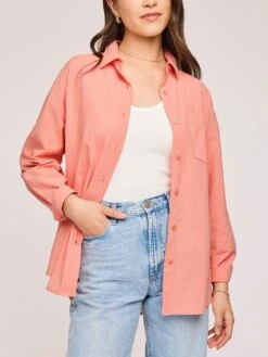 Callahan Long Sleeve Buttondown Shirt(Gentle Fawn Callahan Long Sleeve Buttondown Shirt Women Sp25)