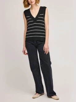 Tanner Vest Sweater(Gentle Fawn Tanner Vest Sweater Women Sp25) -ThinkEmpire Shop GF2502 3094 BLACK STRIPE 1 ae245