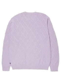 Grid Sweater(Huf Grid Sweater Sp25) -ThinkEmpire Shop GRID CREWNECK SWEATER DUST PURPL 1