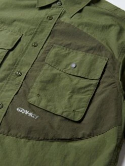 Nylon Brentwood Long Sleeve Buttondown Shirt(Gramicci Nylon Brentwood Long Sleeve Buttondown Shirt Sp25) -ThinkEmpire Shop Gramicci G5SM J038 OLIVE mens sh3